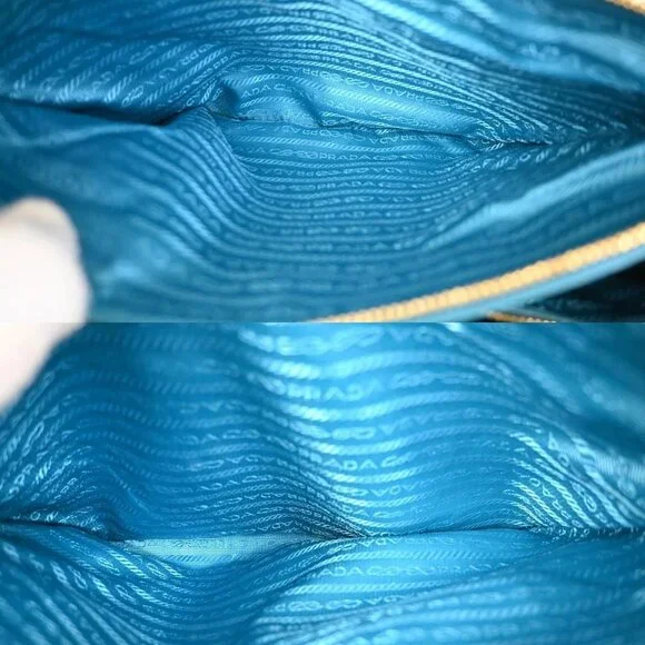 PRADA MILANO Logo 2Way Shoulder Hand Bag Saffiano Leather Blue GHW 12TA271 - Picture 16 of 16